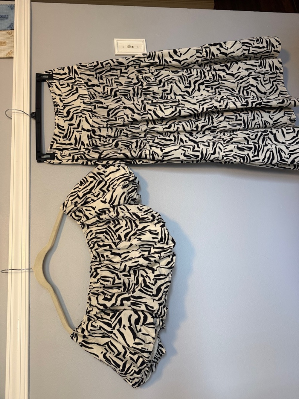 a new day Black & White Zebra Print Skirt Set